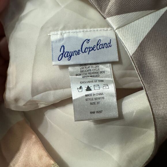 Jayne Copeland Girls' Special Occasion Striped Dress with Bow Headband 3T - Picture 5 of 5